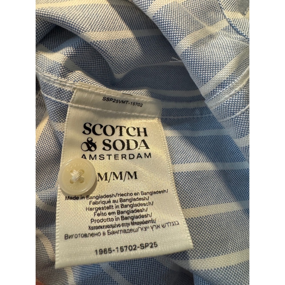 Scotch & Soda Amsterdam Men Sz M Boxy Pinpoint Stripe Riviera Short Sleeve Shirt - Picture 3 of 7